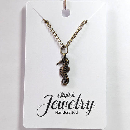 Antique Bronze Seahorse Necklace