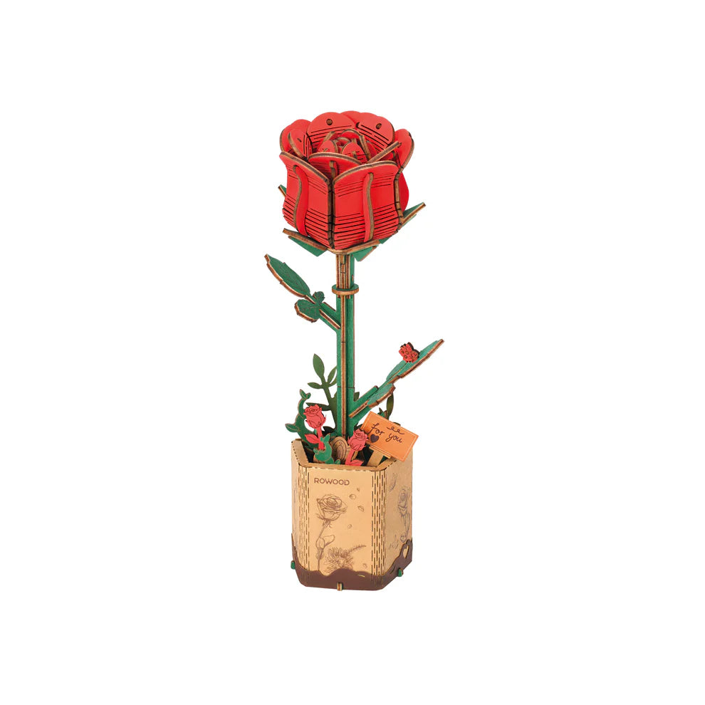 Red Rose Wooden Puzzle Kit