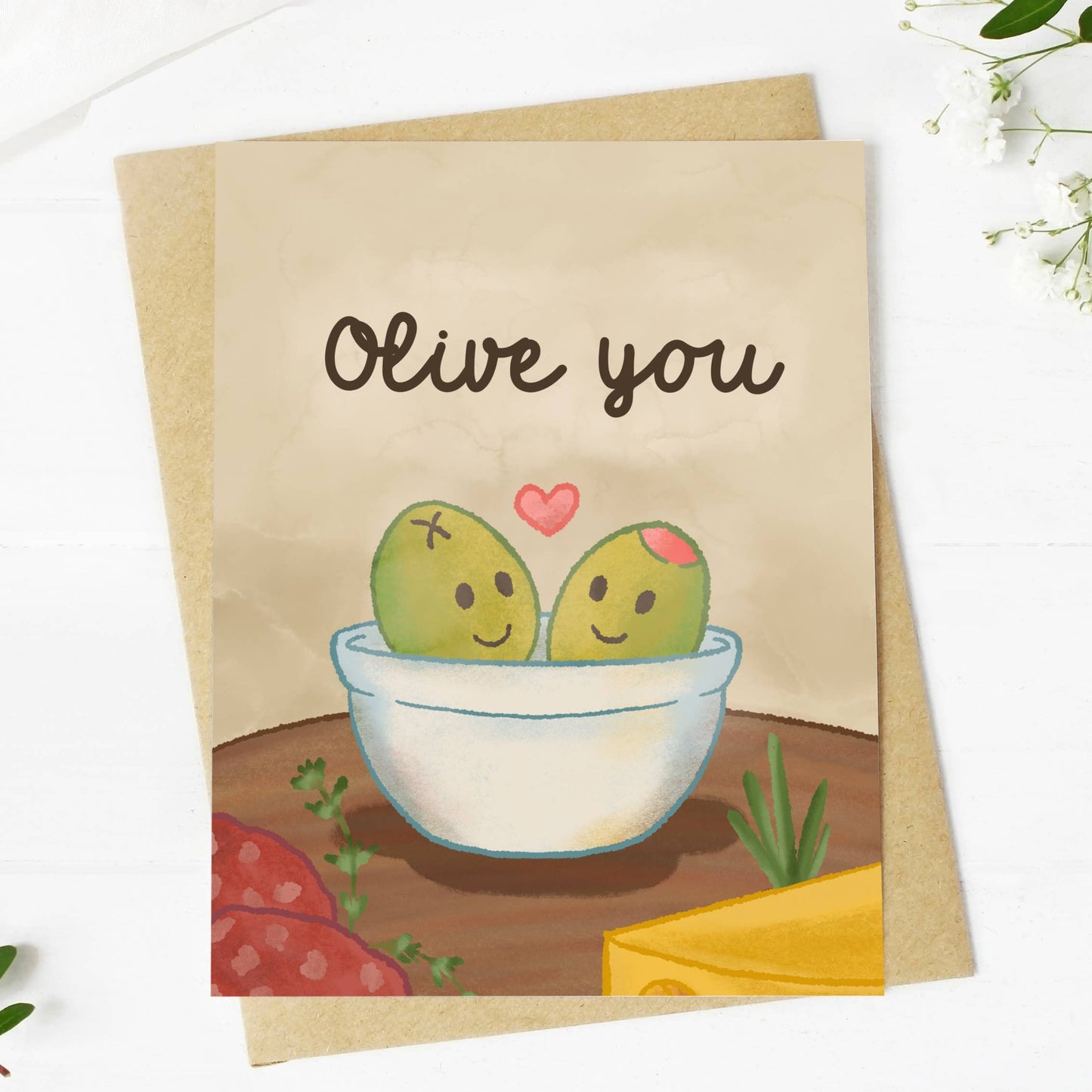 Olive You, Greeting Card