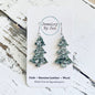 Christmas Tree Earrings: Green & Silver Glitter