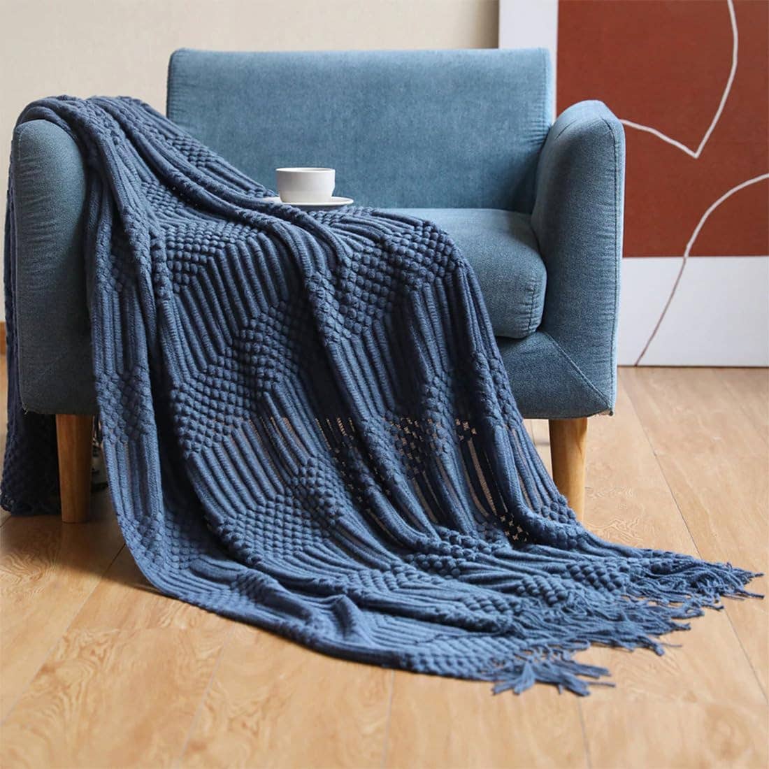 Waffle Stripe 50x60 Inch Throw Blanket