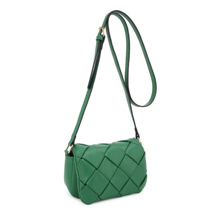 Woven Flap Crossbody Bag