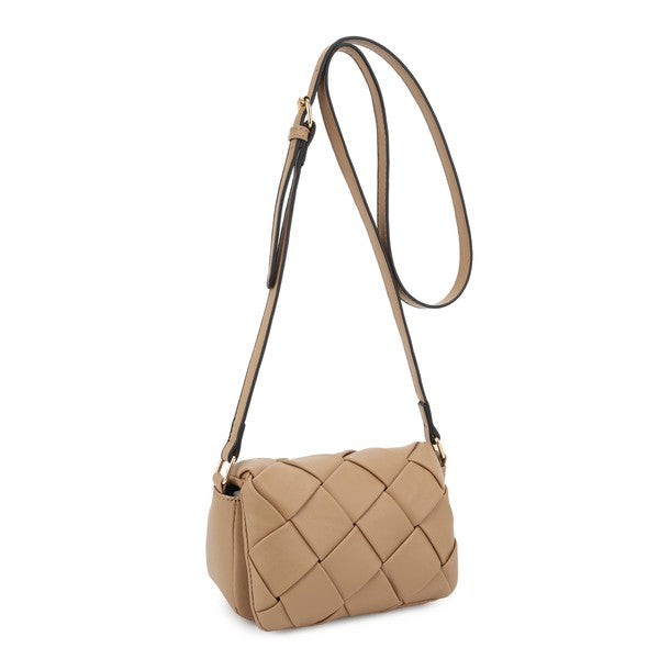 Woven Flap Crossbody Bag