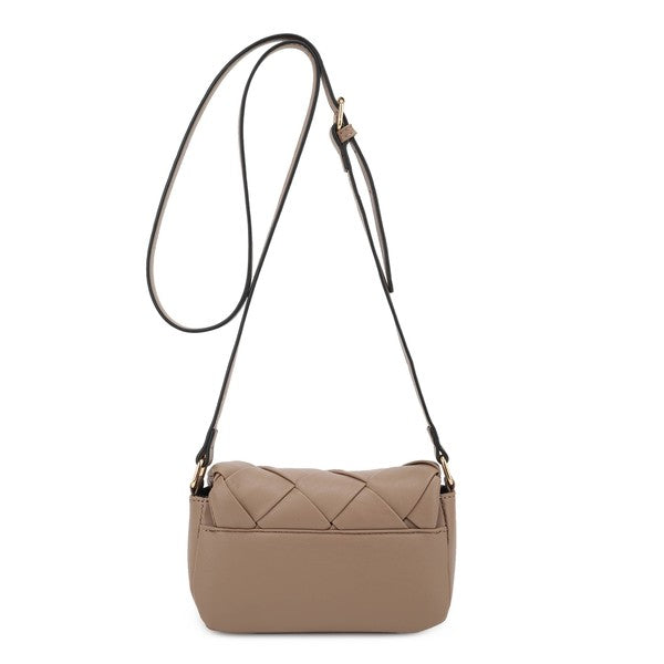 Woven Flap Crossbody Bag