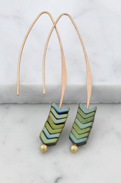 Boho Chevron Stone Earrings