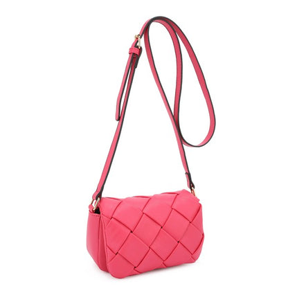 Woven Flap Crossbody Bag