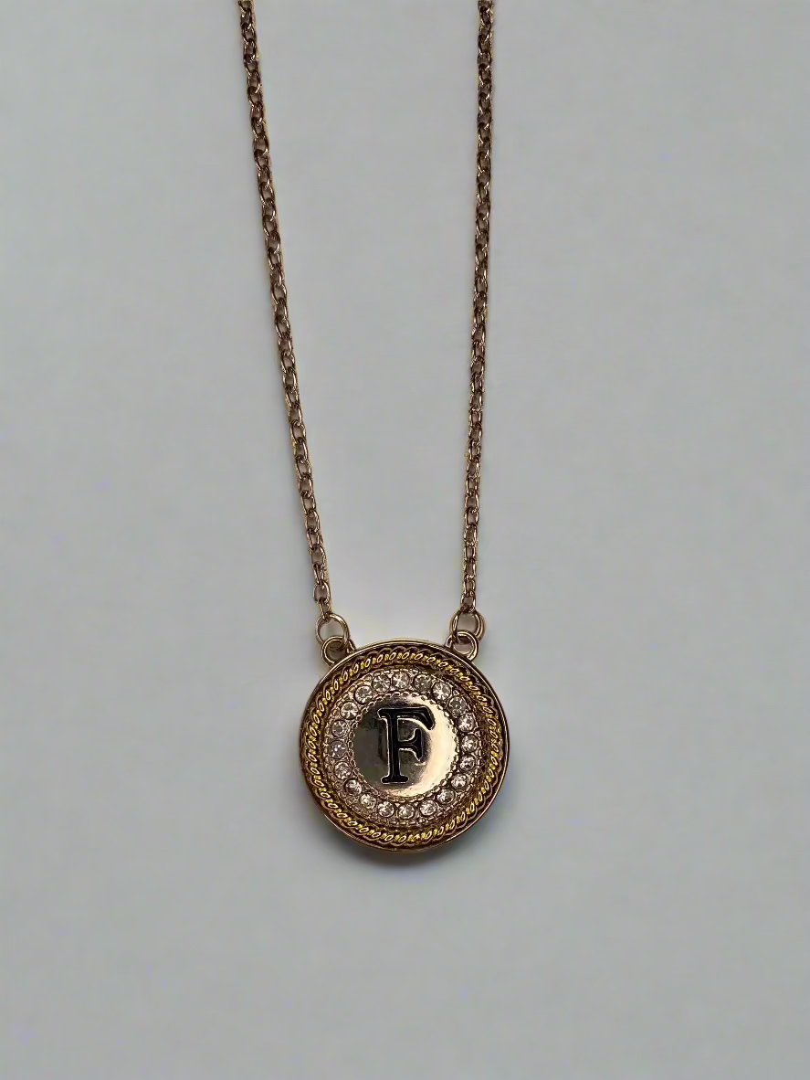 Two Tone Initial Necklace