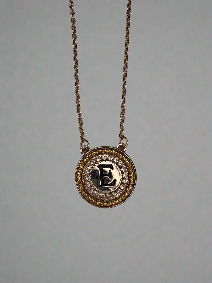 Two Tone Initial Necklace