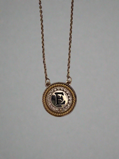 Two Tone Initial Necklace