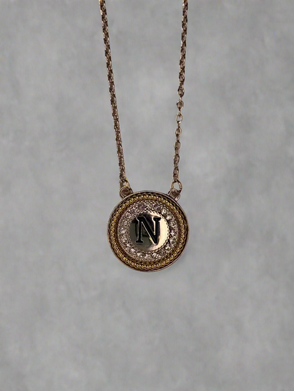 Two Tone Initial Necklace