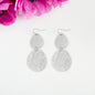 Stenciled Leaf Earrings (Silver)