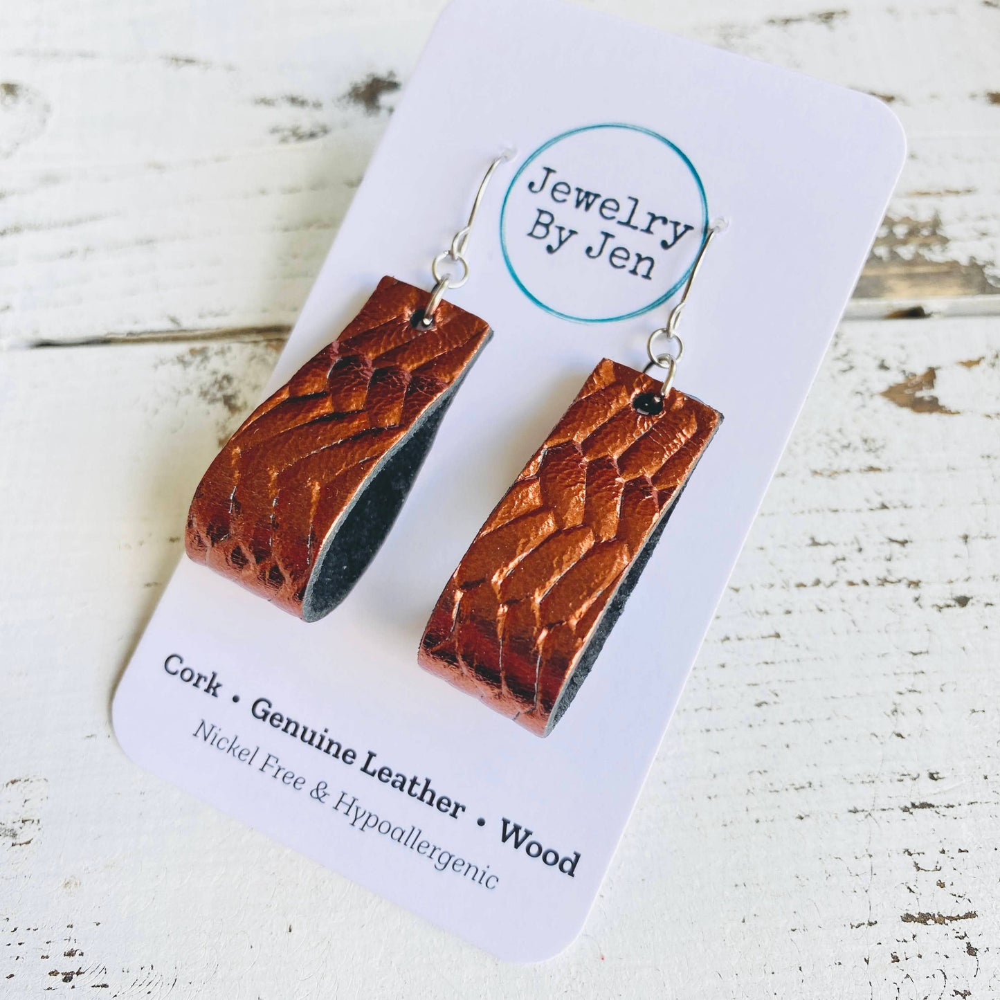 Jodi Earrings: Copper Braided