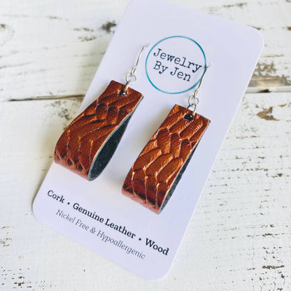 Jodi Earrings: Copper Braided