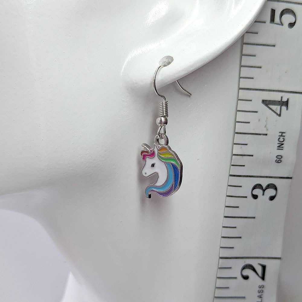 Colorful Random Rainbow Unicorn Enamel Earrings