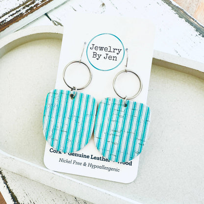 Boho Dangle: Turquoise Pinstripes