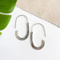 Textured Drop Earrings - Silver