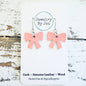 Bow Earrings: Pink Saffiano