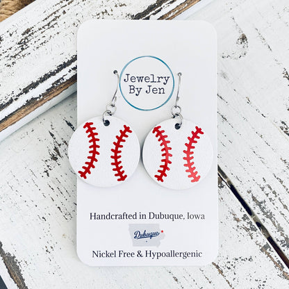 Baseball Earrings: Medium