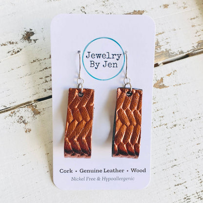 Jodi Earrings: Copper Braided