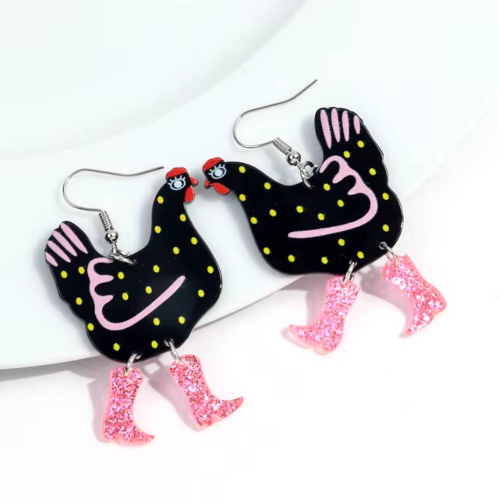 Cowgirl Chicken Earrings