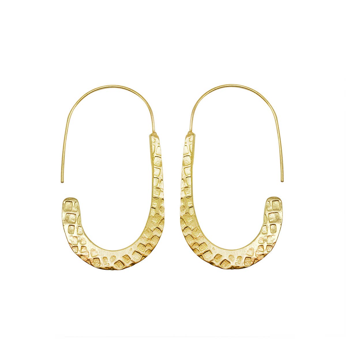 Textured Drop Earrings - Gold