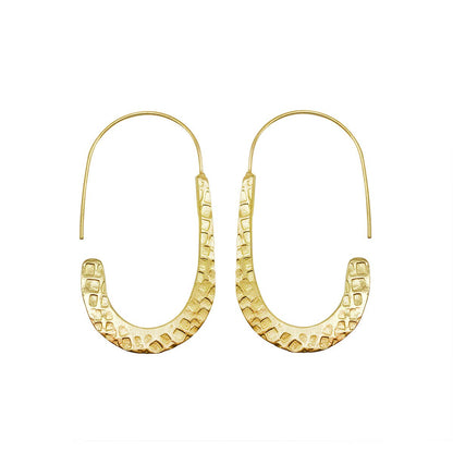 Textured Drop Earrings - Gold