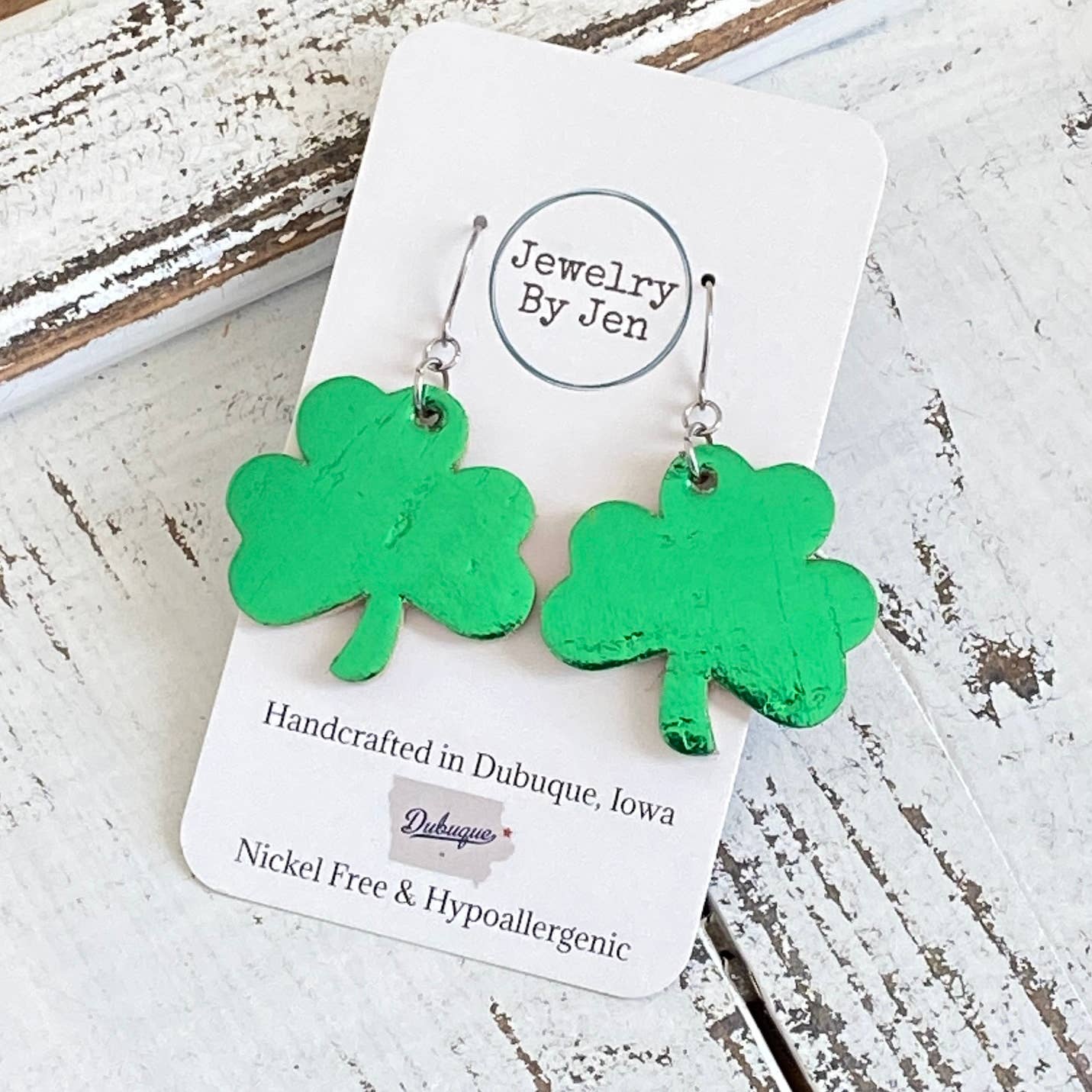 Shamrock (Small): Green Metallic Cork