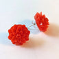 Red Chrysanthemum Flower Stud Earrings