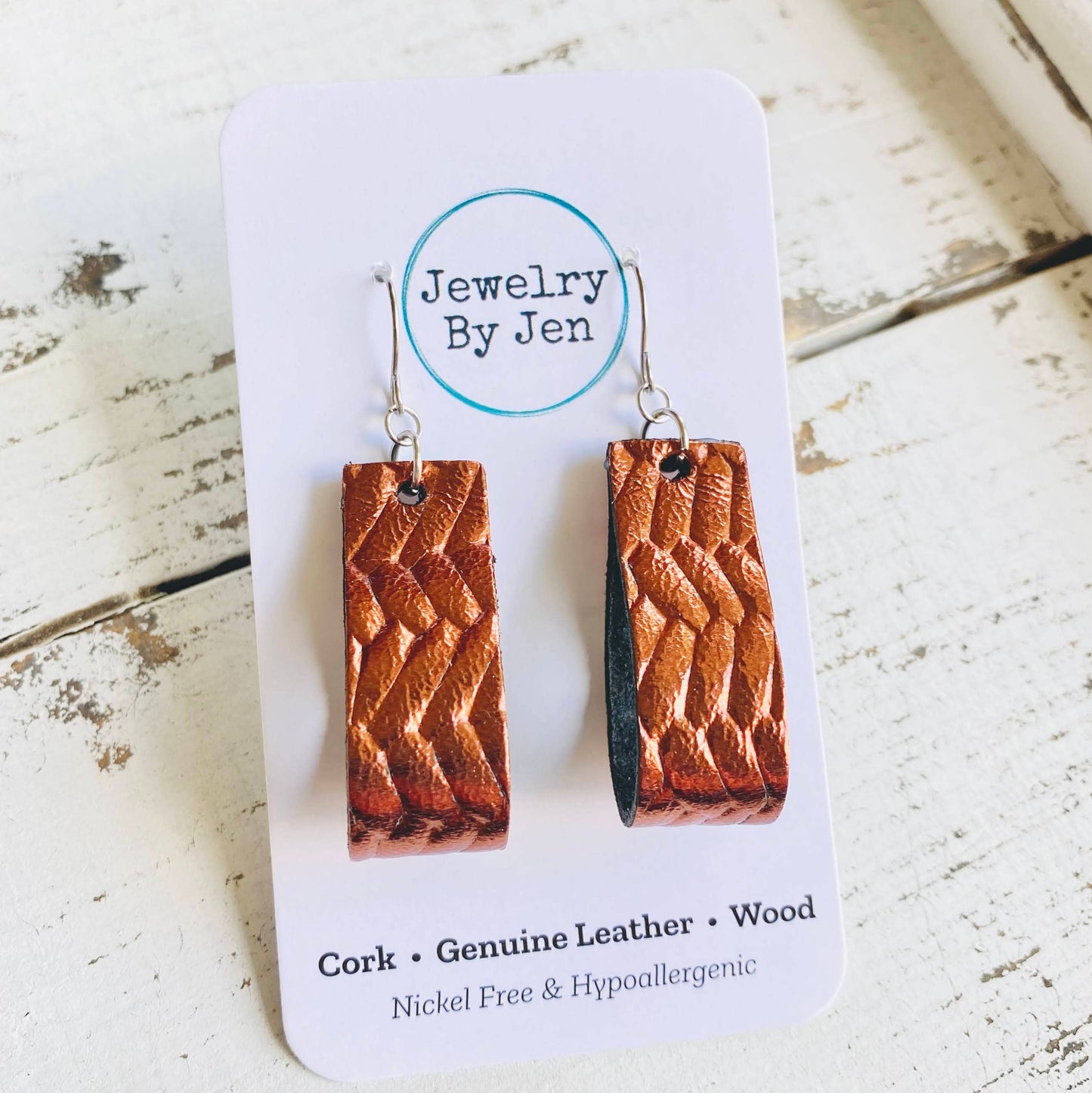 Jodi Earrings: Copper Braided