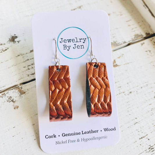 Jodi Earrings: Copper Braided