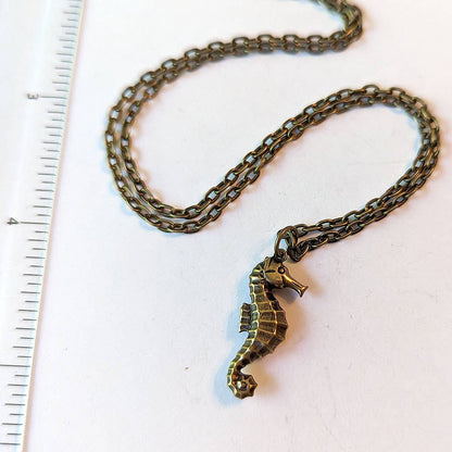 Antique Bronze Seahorse Necklace