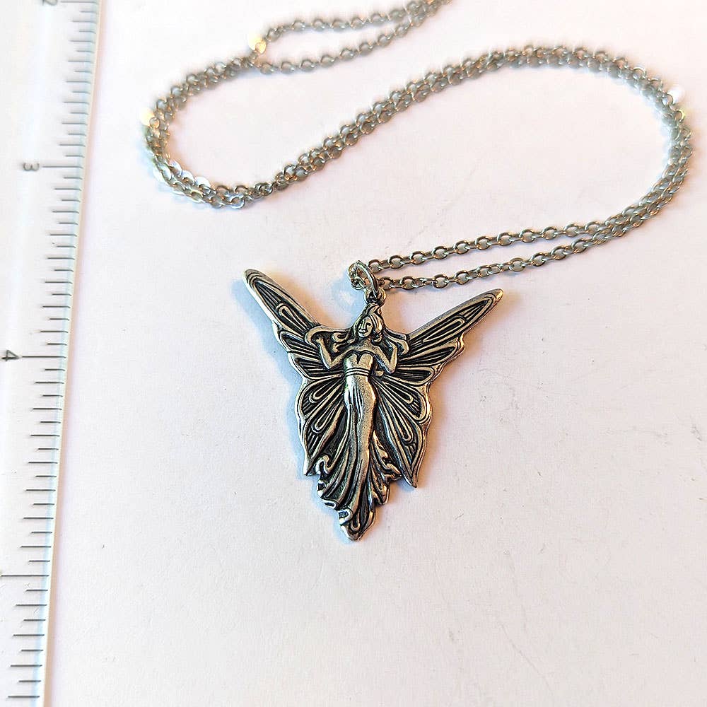 Antique Silver Angel Necklace