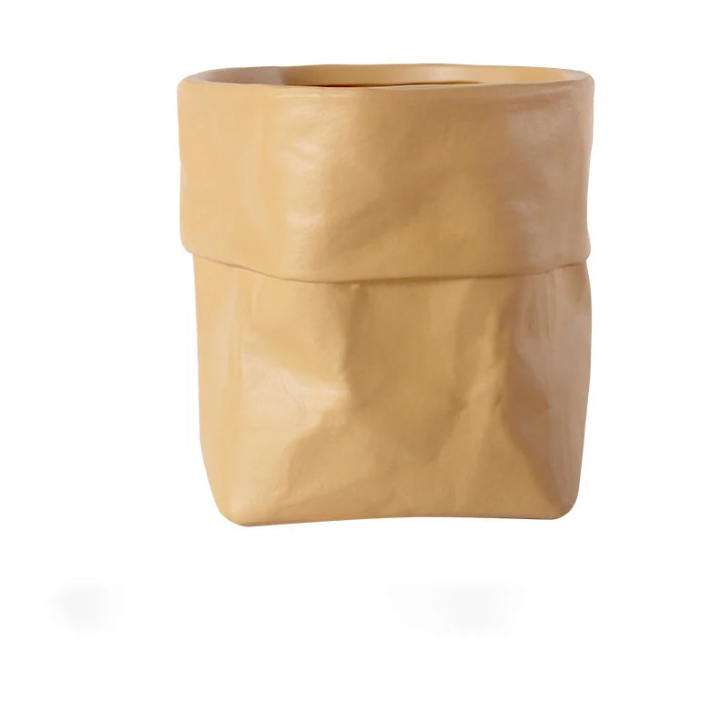 Kraft Paper Bag Ceramic Flower Pot