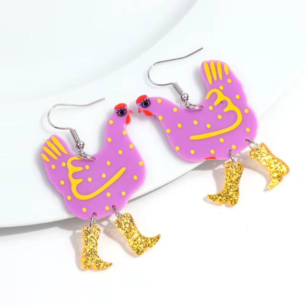 Cowgirl Chicken Earrings