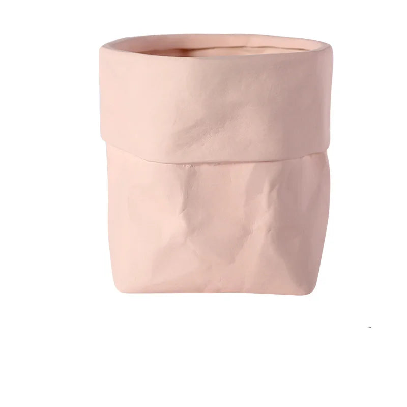 Kraft Paper Bag Ceramic Flower Pot