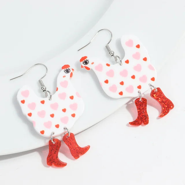 Cowgirl Chicken Earrings