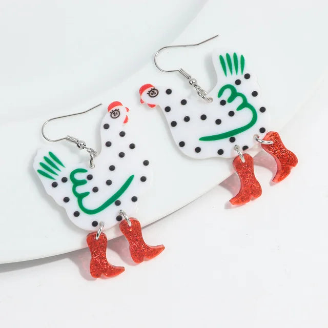 Cowgirl Chicken Earrings
